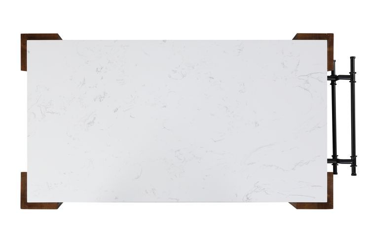 Alaroa - Kitchen Island - Marble & Rustic Brown Finish