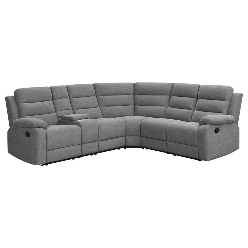 David - Upholstered Reclining Sectional Sofa - Smoke