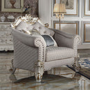 Vendome II - Chair With 2 Pillows - Two Tone Ivory Fabric & Antique Pearl