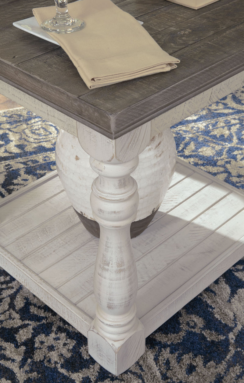 Havalance - Gray / White - Rectangular End Table