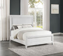 Marielle - Queen Headboard LED Panel Bed - Distressed White