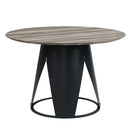 Zudora - Round Dining Table - Antique Oak & Black