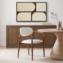 Ronda - Vegan Leather Upholstered Dining Arm Chair - Walnut Legs