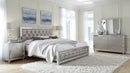 Riley - 4 Piece Full Bedroom Set (Bed, Dresser, Mirror, Nighstand) - Silver