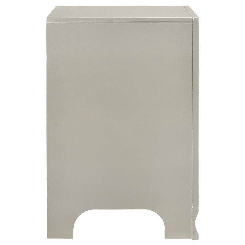 Salford - 2-Drawer Nightstand - Metallic Sterling