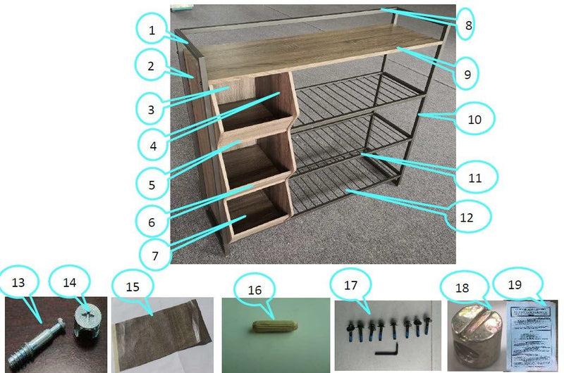 Maccenet - Grayish Brown / Gunmetal - Shoe Rack