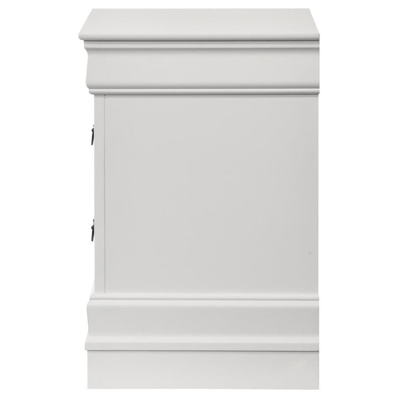 Louis Philippe - 2 Drawers Nightstand Bedside Table - White