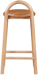 Calvin - Faux Leather Stool - Light Brown Legs