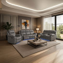 U6026 - Reclining Sofa, Console Reclining Loveseat - Gray