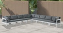 Nizuc - Outdoor Patio 9 Piece Modular Sectional With White Frame