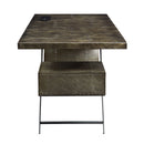 Brancaster - Executive Writing Desk With USB - Bronze Aluminum