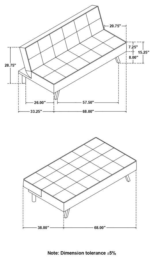 Joel - Upholstered Tufted Convertible Sofa Bed