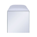 Noralie - Vanity Stool - Synthetic Leather , Mirrored & Faux Diamonds