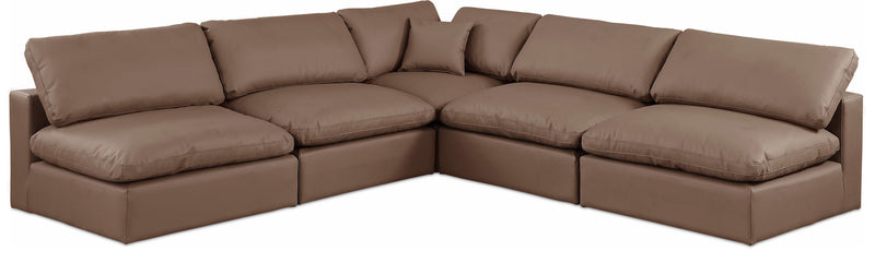 Comfy - 5 Piece Faux Leather Modular Corner Armless Sectional