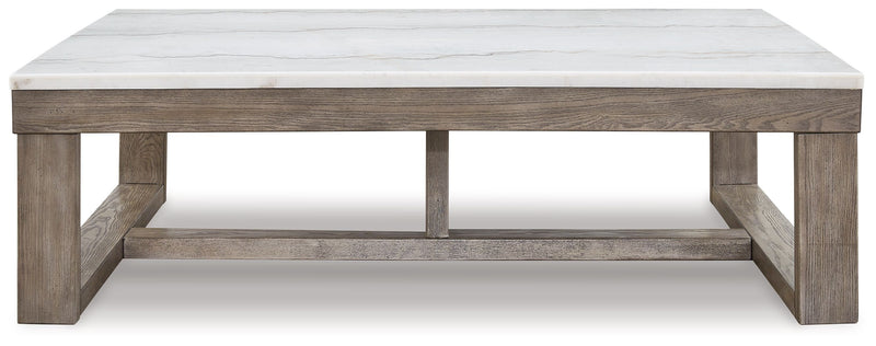 Loyaska - Brown / Ivory - Rectangular Cocktail Table