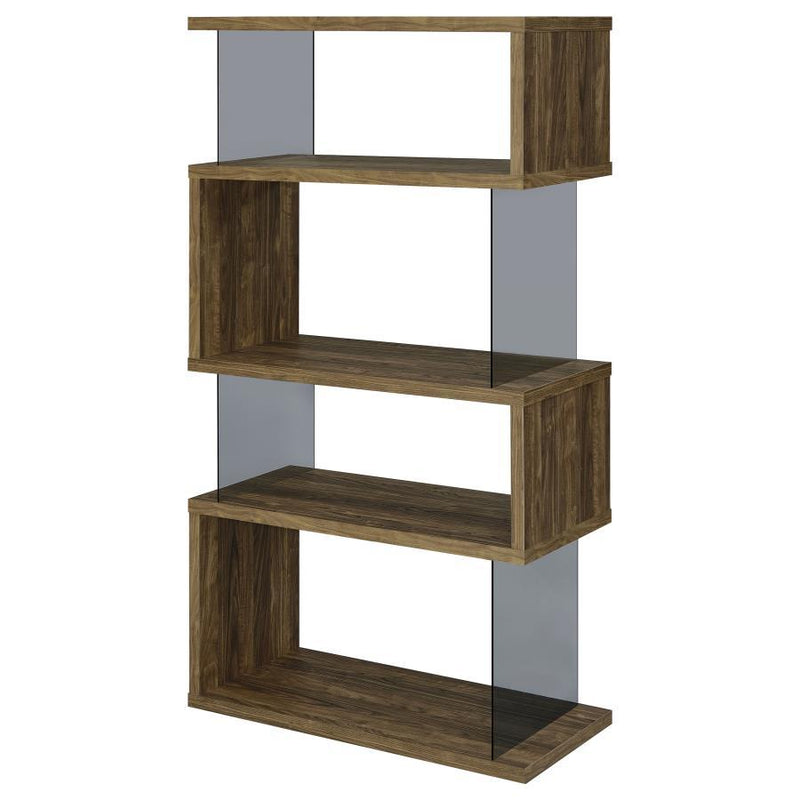 Emelle - 4-Shelf Glass Panel Bookshelf