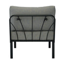 Rajni - Patio Armless Chair - Gray Fabric & Black