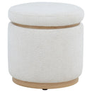 Remuda - Boucle Upholstered Round Storage Ottoman - Ivory