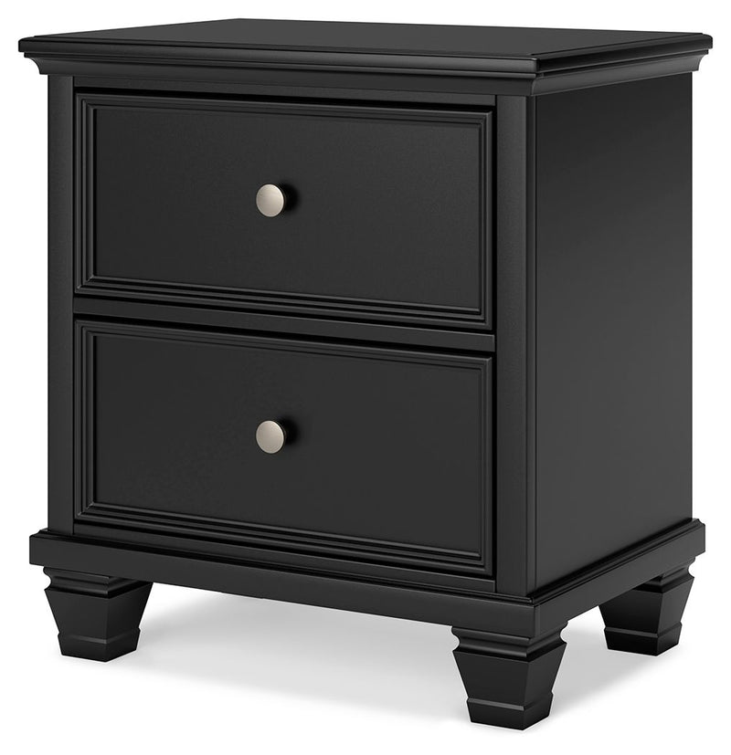 Lanolee - Black - Two Drawer Nightstand