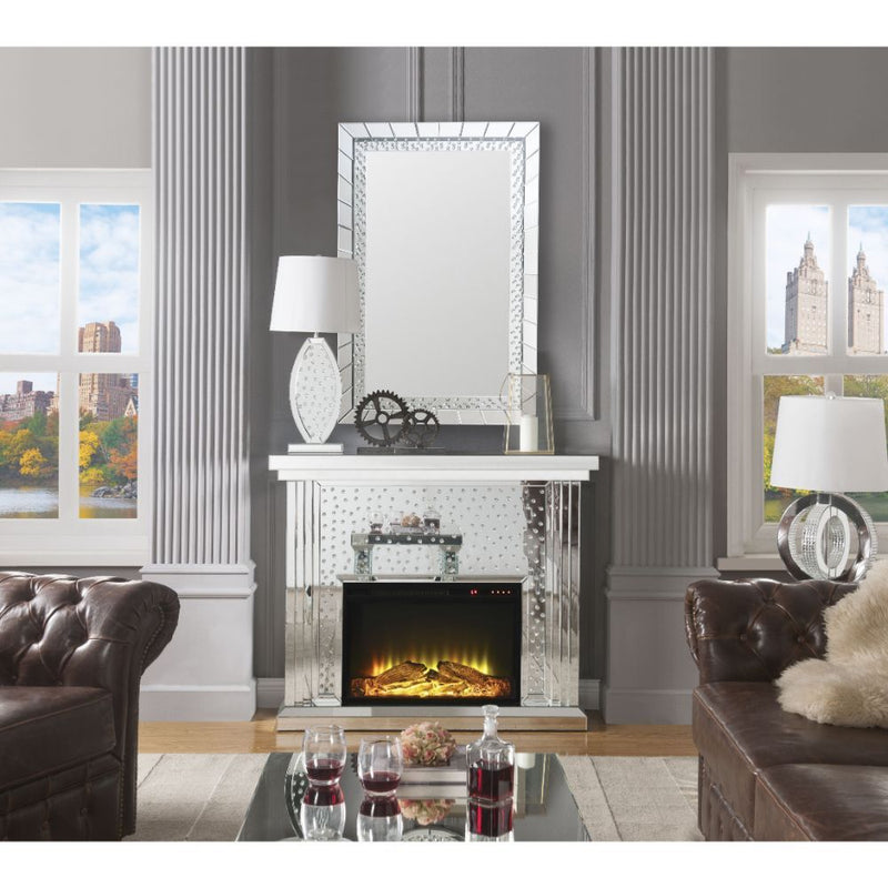 Nysa - Fireplace - Mirrored & Faux Crystals - 40"