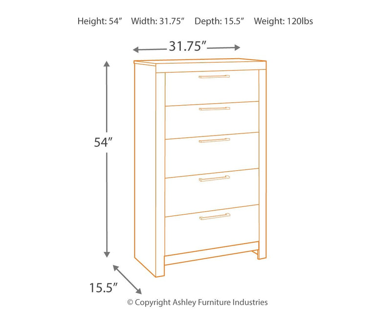 Derekson - Multi Gray - Five Drawer Chest