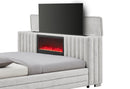 Elias - 5 Piece King Bedroom Set TV Footboard - Black / Dark Gray