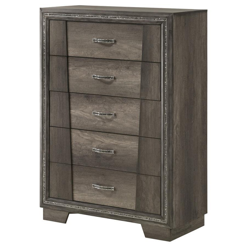 Janine - 5-Drawer Bedroom Chest - Gray