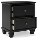 Lanolee - Two Drawer Nightstand - Black