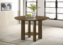 Ottowa - Round Wood Dining Table With Shelf - Brown