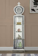 Noralie - 63" Grandfather Clock With LED - Mirrored & Faux Diamonds