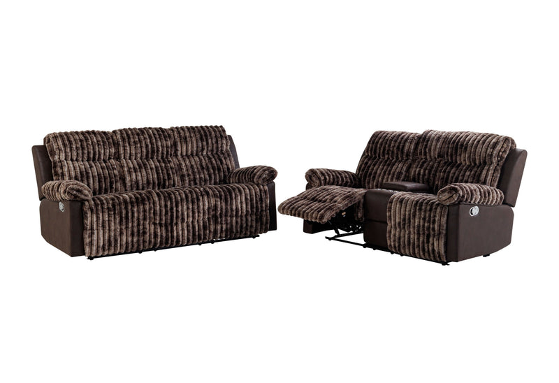 U6028 - Reclining Sofa/Console Reclining Loveseat - Brown