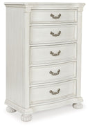 Montelaine - Five Drawer Chest - Antique White