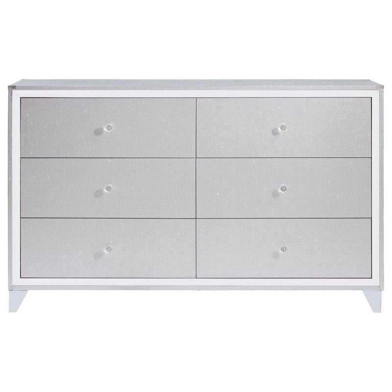 Larue - 6-Drawer Dresser - Silver