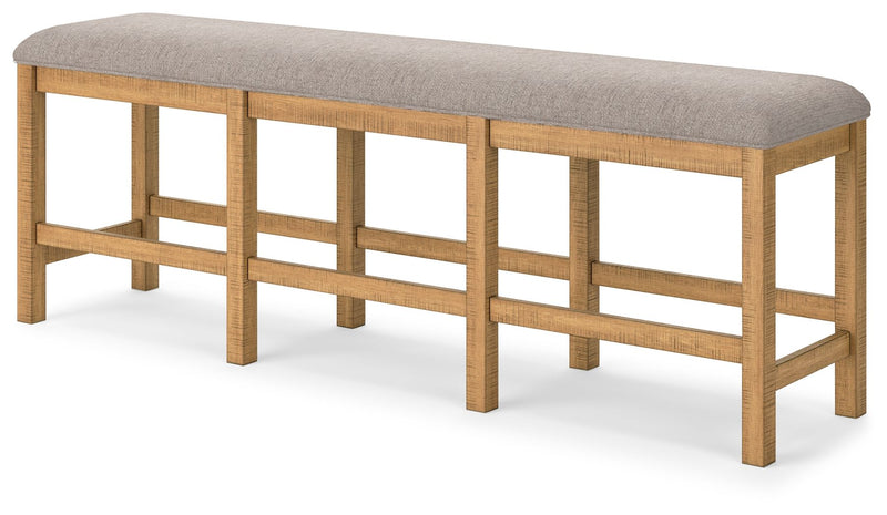 Havonplane - Brown - XL Counter Height Upholstered Dining Bench