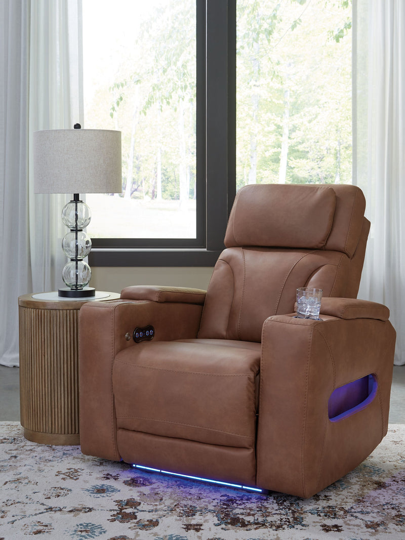 Clean-Slate - Caramel - Power Recliner / Adj Headrest