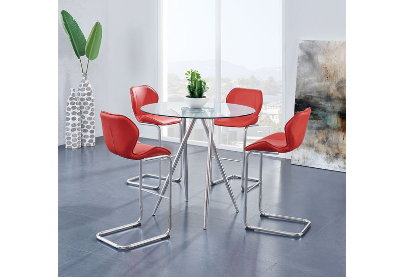 D1446 - Bar Stool - Red