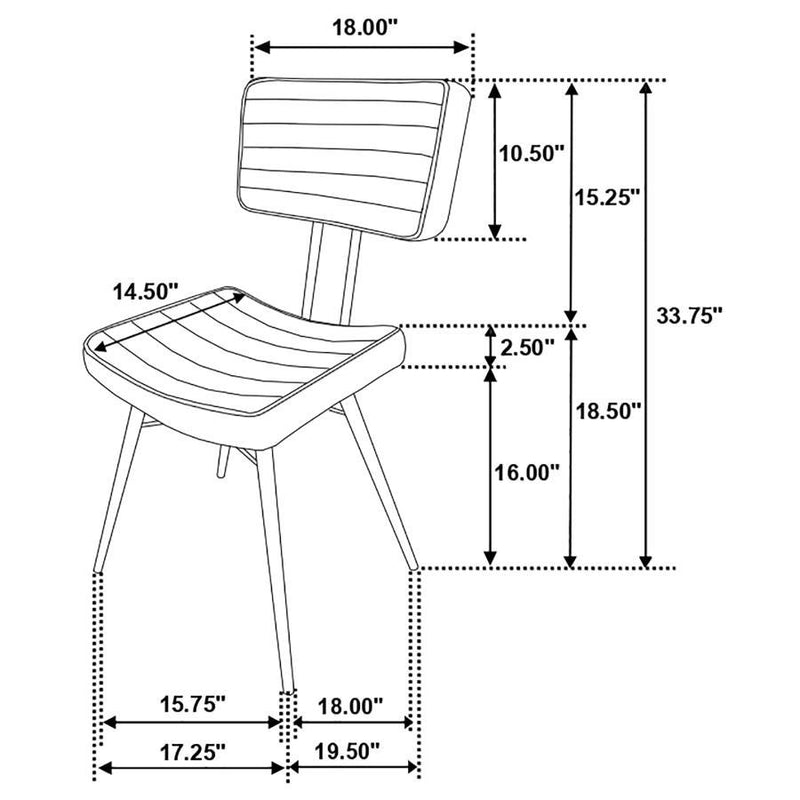 Misty - Leather Upholstered Dining Side Chair (Set of 2) - Camel