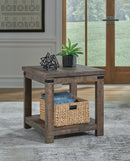 Hollum - Square End Table - Rustic Brown