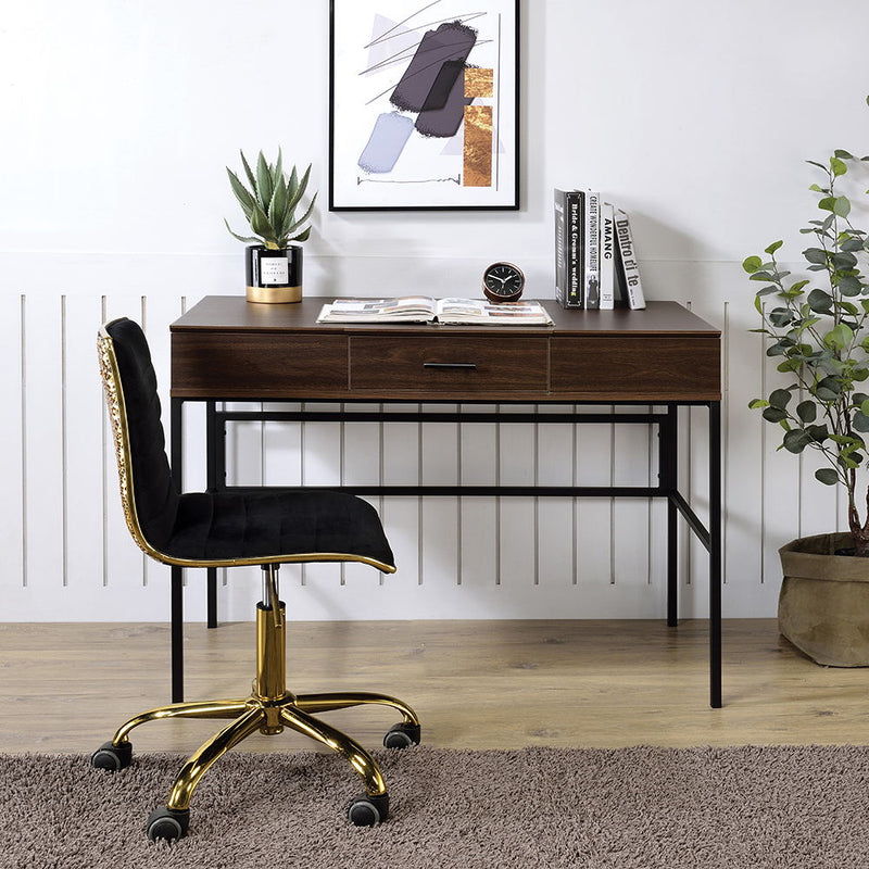Verster - Writing Desk With USB - Oak & Black