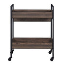 Jerrick - Serving Cart - Walnut & Black
