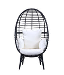 Penelope - Patio Lounge Chair - Light Gray Fabric & Black
