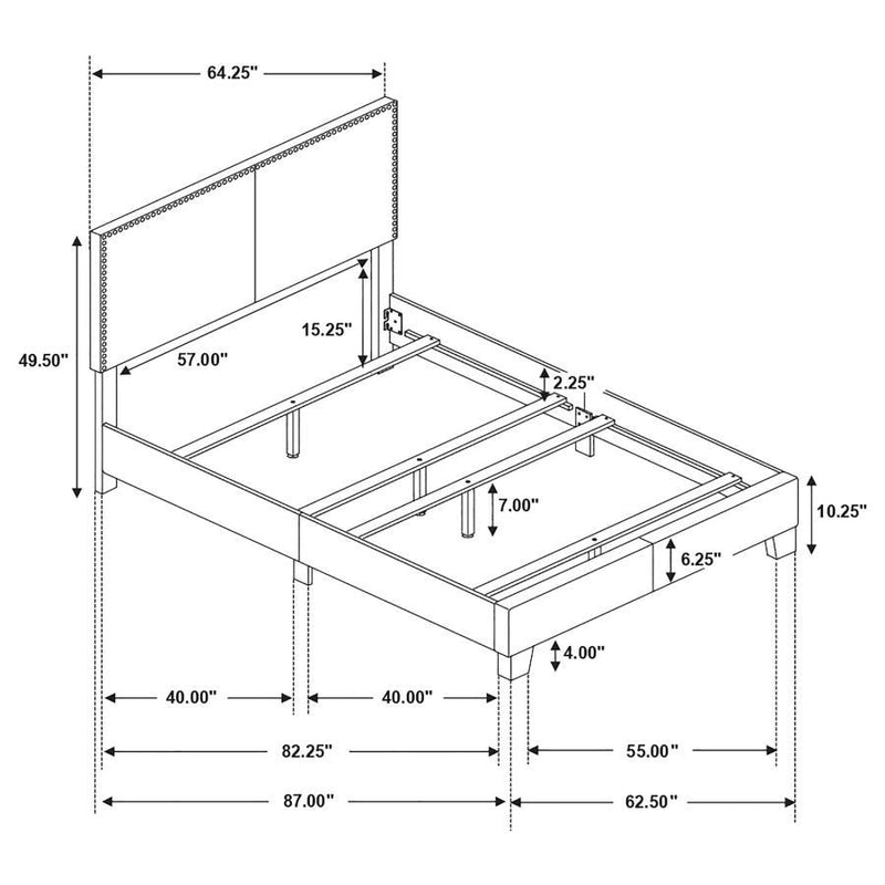 Boyd - Upholstered Bed with Nailhead Trim