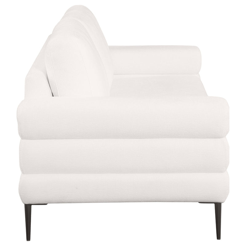 Jessel - Chenille Upholstered Track Arm Sofa - Ivory