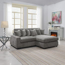 Tavia - Reversible Sectional Sofa With 6 Pillows - Gray Corduroy