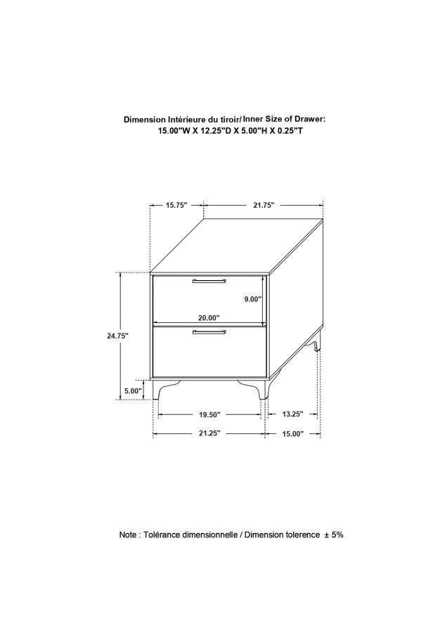 Kendall - 2-Drawer Nightstand