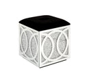 Noralie - 24" Ottoman With Storage - Mirrored & Faux Diamonds