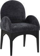 Waldorf - Chenille Dining Arm Chair With Black Legs
