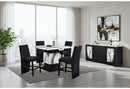 D12BT - 5 Piece Dining Room Set (Bar Table And 4 Bar Stools) - Black / White