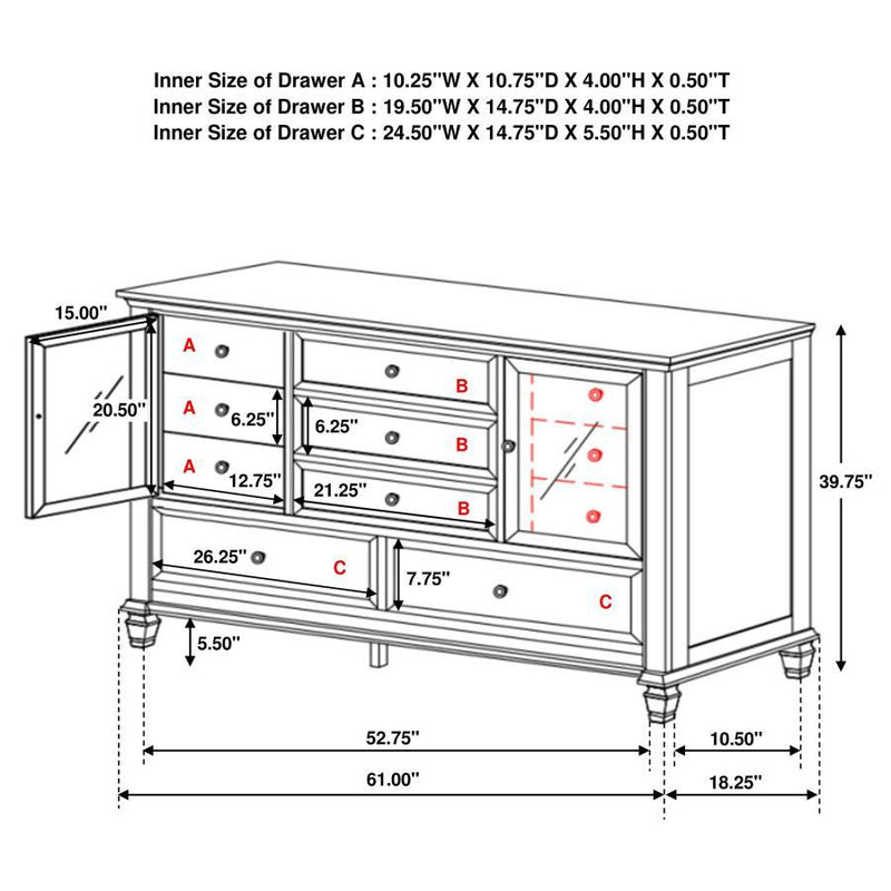 Sandy Beach - Panel Bed Bedroom Set