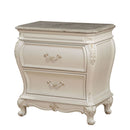 Chantelle - Nightstand With Marble Top - Pearl White
